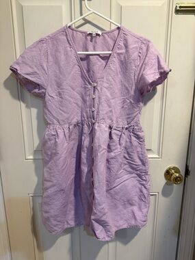 Madewell Lilac Button-Front Dress